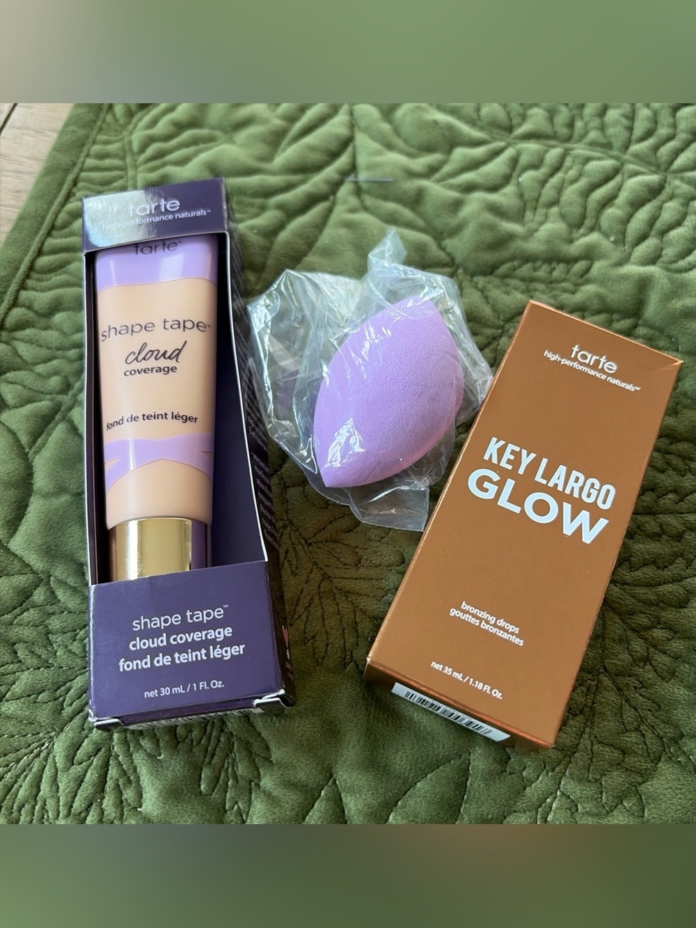 Tarte 3-Piece Key Largo Bronze Set w/Shape Tape Cloud Coverage Foundation 16N - Picture 2 of 7